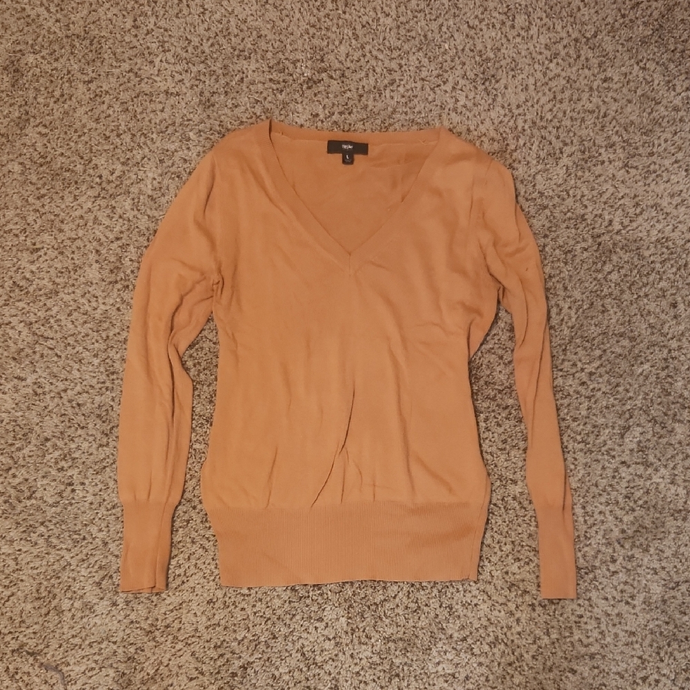 Wesc Orange V-Neck Women's Sweater